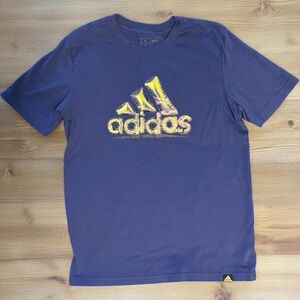 Adidas Navy and Gold Graphic Tee